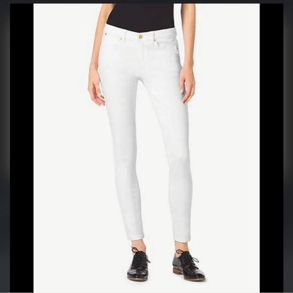NEW Michael Kors Izzy Skinny Jeans White Designer Curvy Mid Rise Ankle Summer - Picture 10 of 11